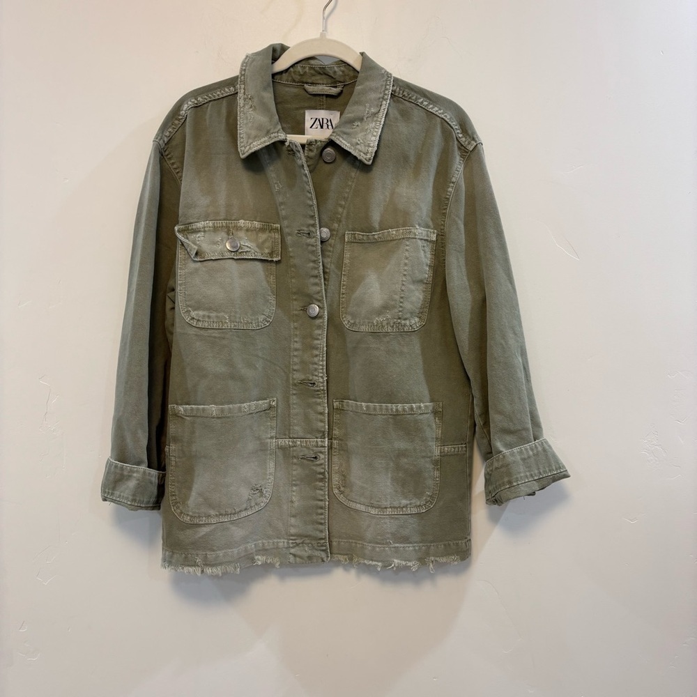 ZARA army green utility jacket